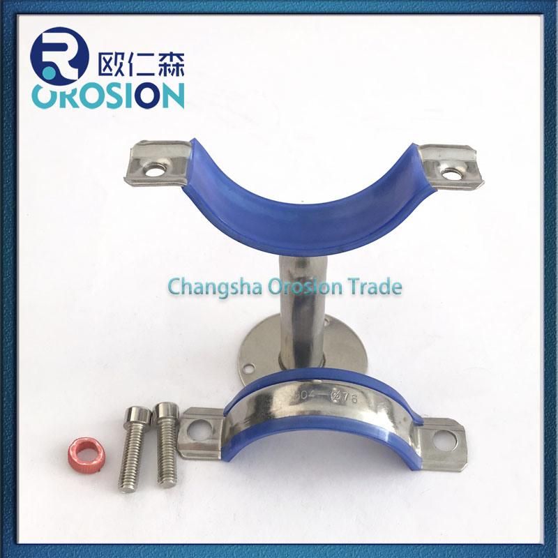 Sanitary SS304 Pipe Fitting Clamped with Plate