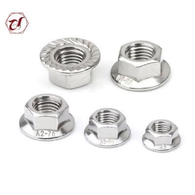 Stainless Steel A2-70 Hexagonal Flange Serrated Nut Price