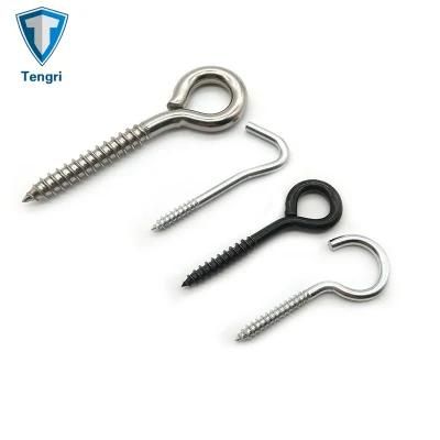 Hardware Eye Hook Wood Screw Stainless Steel 316 Screws 1#-14#