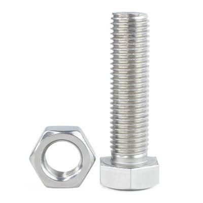 SS304 SS316 DIN933 DIN931 Bolt and Nut Stainless Steel A2-70 A4-80 Hexagon Head Full Threaded Bolts