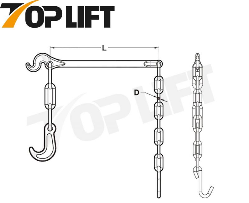 Transport Chain Lashing Chain Alloy Steel Link Chain with Grab Hook