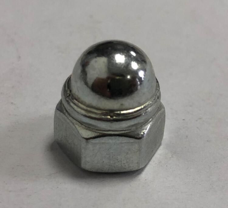 Carbon Steel Hex Domed Cap Nuts Welding Type with Non-Metallic Insert Zinc Plated