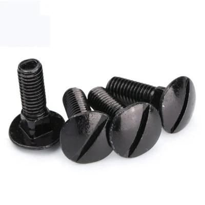 Black Zinc Shoulder Step Screws Slotted Round Head Square Neck Carriage Bolts