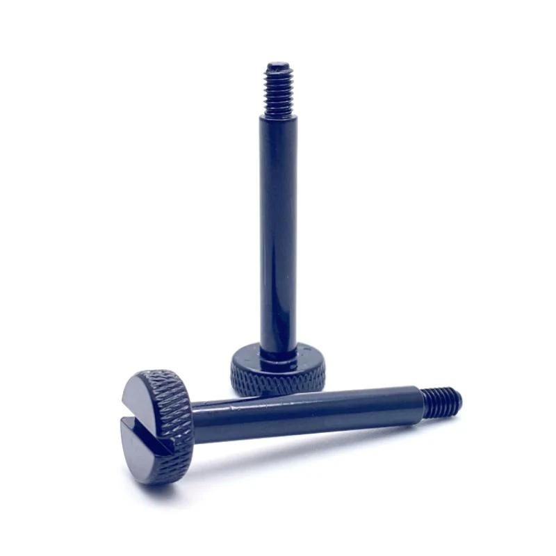 Electrophoretic Black Knurled Cap Head Slotted Machine Shoulder Screws
