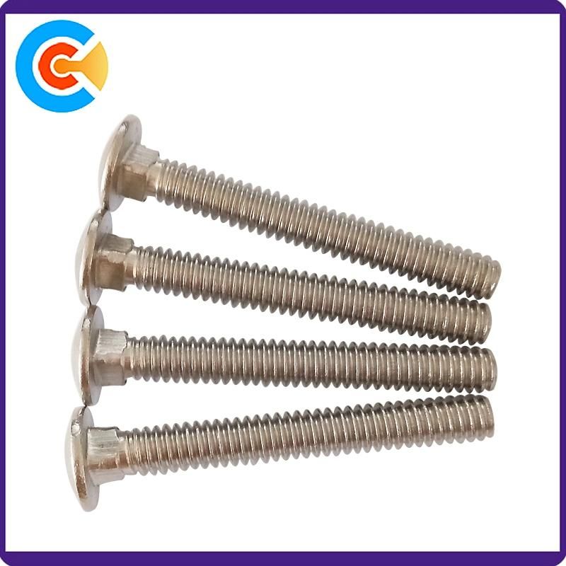 Carbon Steel M6 Zinc Plating Tound Head Carriage Screw