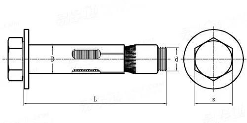 Carbon Steel Galvanized Outer Hexagon Flange Casing Gecko Expansion Bolt Made in China