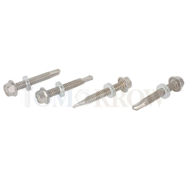 Made in China Factory One-Stop Service Stainless Steel 410, 304, 316 Hexagon (Hex) Head Self-Drilling Screw DIN7504 (K) , ISO15480, ASME B18.64