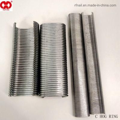 Wholesale Supplier Stock Lot Nail and Staple Products Direct Manufacturer in Anhui Galvanized 16ga Ring Staple Pneumatic Gun Collated Nails.
