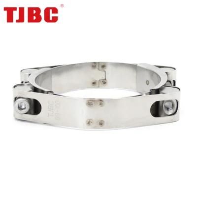 W4 Stainless Steel Heavy Duty Hose Clip, Adjustable Double Bolts and Double Bands Super Pipe Clamp for Automotive, 120-130mm