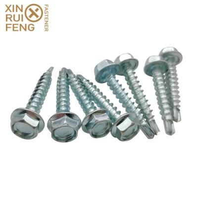 White/Yellow Zinc Plated Carbon Steel Phillip/Pozi/Slotted Drive Self Drilling Screw