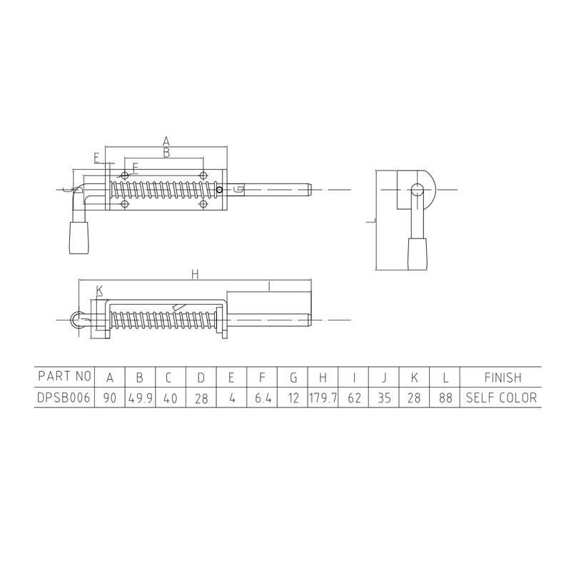 Stainless Steel Spring Loaded Bolt