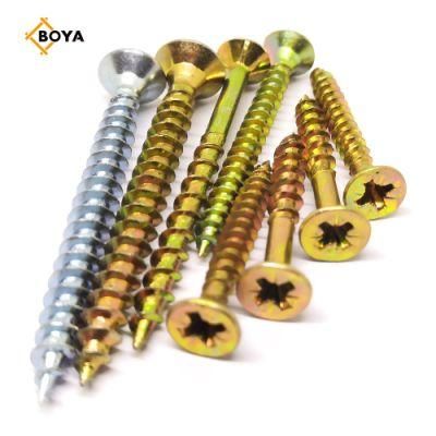 Furniture Use Self Tapping Chipboard Screw C1022 Yellow Zinc Plated Chipboard Screw