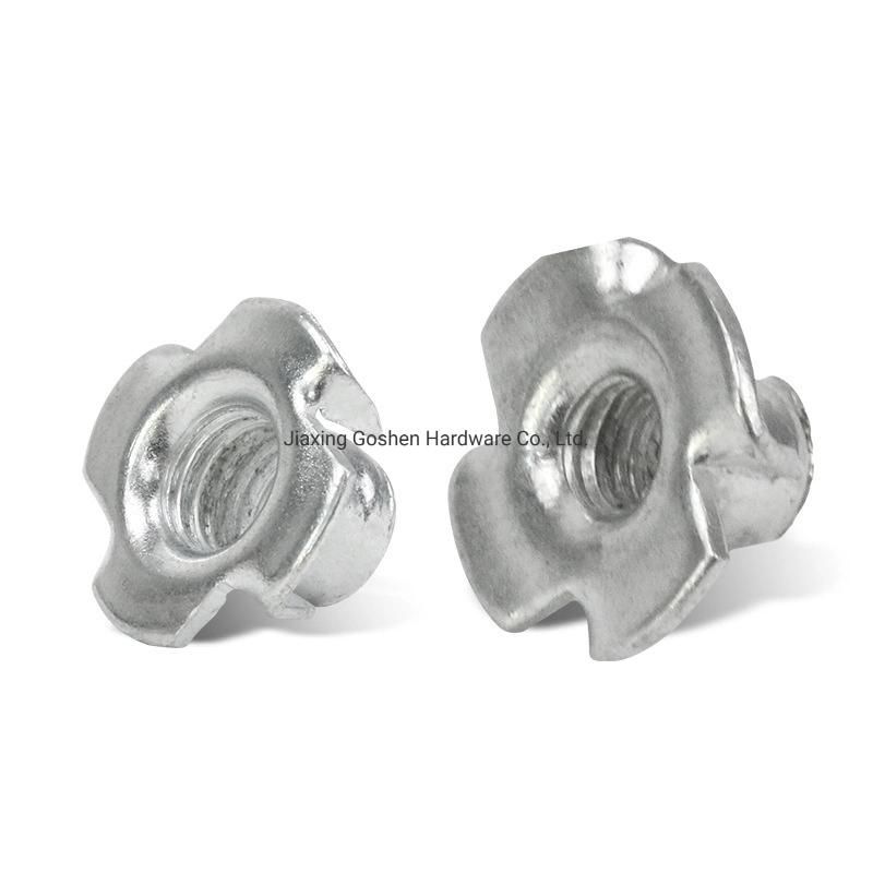Gr 4 Zinc Plated Four Claw Threaded Insert T Nuts
