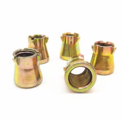 China High Quality Anchor Nut/Conical Nut 3PCS for Fix Bolt Shield Anchor Bolt, Yellow Zinc, Big Stock, Cheap Price to India Market.