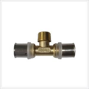 Brass Press Fitting Male Tee for Pex Pert Multilayer Pipe