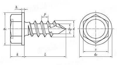 C1022 DIN 7504K Reduced Point Hex Flange Self Drilling Screw with EPDM