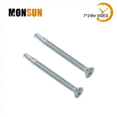 Bzp Countersunk Head Self Drilling Sheet Metal Screw with Wings