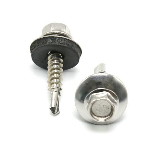 Stainless Steel 410 Hex Head Roofingscrews Self Drilling Screws with Bonded EPDM Rubber Washer