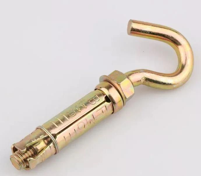 Carbon Steel Yellow Color 4PCS Fix Bolt with Hook Rawl Bolt M6 M8 M10 M12 M16 M20