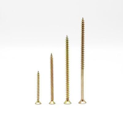 Yellow Zinc Coated M3.5 M4 Countersunk Flat Head Wood Screw M5 Phillips Chipboard Screw