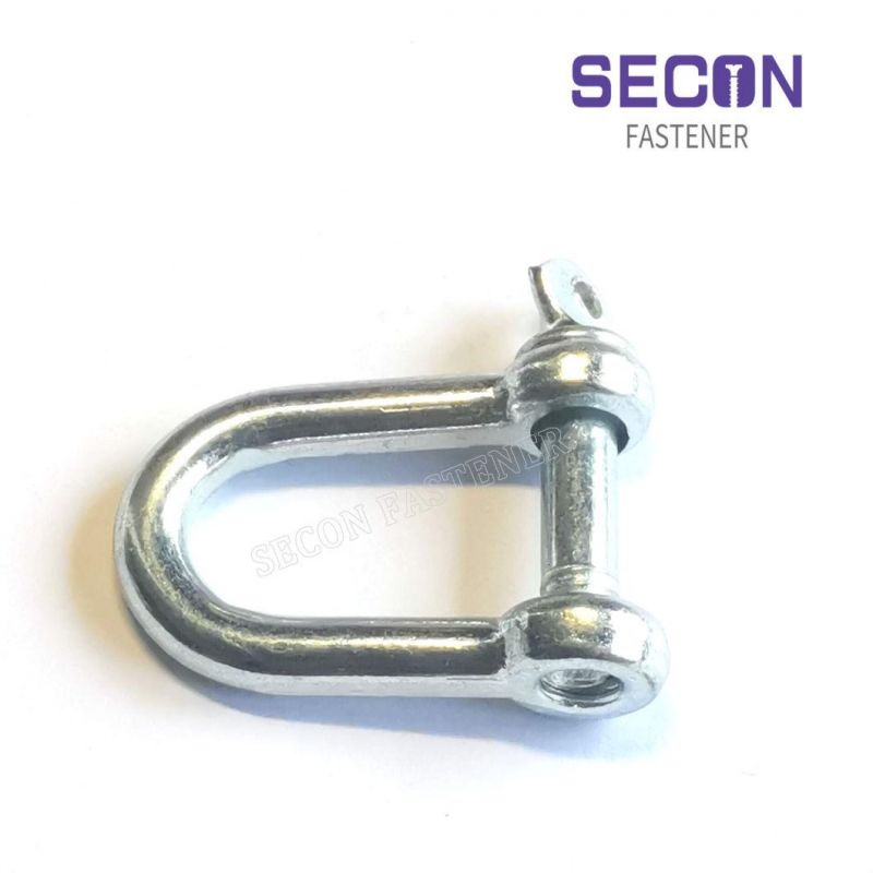 China Factory D′ Shackle G210 Galvanised Malleable Steel Us Type Stud Screw Type Heavy Duty Bright Finished