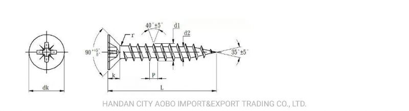 Pozi Drive Double Countersunk Head 4.5 5 6 Chipboard Screw