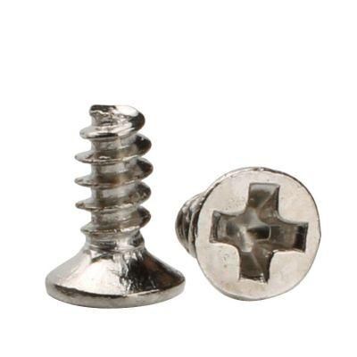 Mini Steel Nickel Plated Flat Cross Phillips Drive Csk Screw