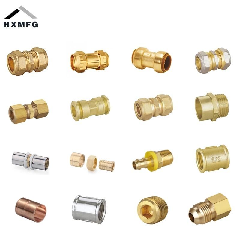 Full Range Brass Coupler Thread Adaptor PE elbow Pushfit Press Tee Pex Wallplate Soldering Cross Sliding Tap Connector Copper Bent Compression Fitting