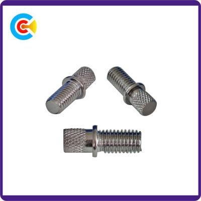 Customizable Steel Steel Black Finish Knurled Thumb Screw with Washer