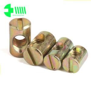 Carbon Steel Alloy Slotted Drive Barrel Nut for Furniture M6