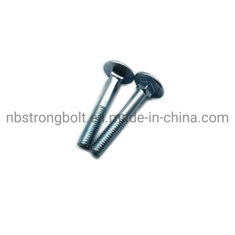 Round Head Square Neck Bolt DIN603 Gr. 4.8 with White Zinc Plated Cr3+