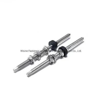 SS304 SS316 Stainless Steel Bolt for Solar Mounting Double Head Hanger Bolt