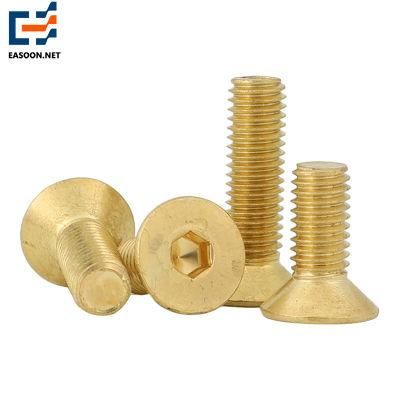 Brass Fasteners Brass Hex Socket Bolt and Nut Flat Head Brass Screw
