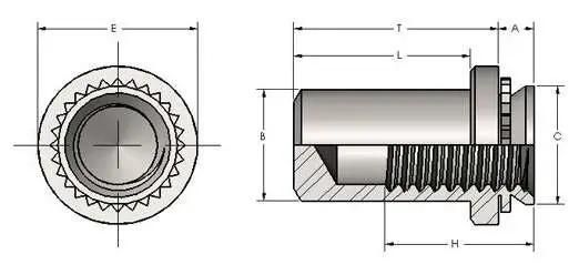 Precision Hardware Sheet Metal Thru Hole Threaded Self-Clinching Standoff for Auto Parts