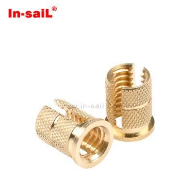 E-Z Press Threaded Insert for Plastic-Flanged-Brass-8-32 260-008-Br