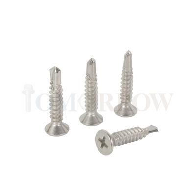 Made in China Factory One-Stop Service Stainless Steel 410, 304, 316 Countersunk (CSK) Head Self-Drilling Screw DIN7504 (P) , ISO15482, ASME B18.64