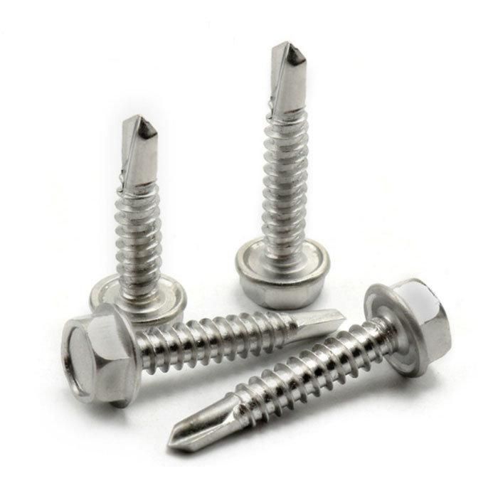 Ss410 Inox Unslotted Hex Washer Head Self Drilling Screws