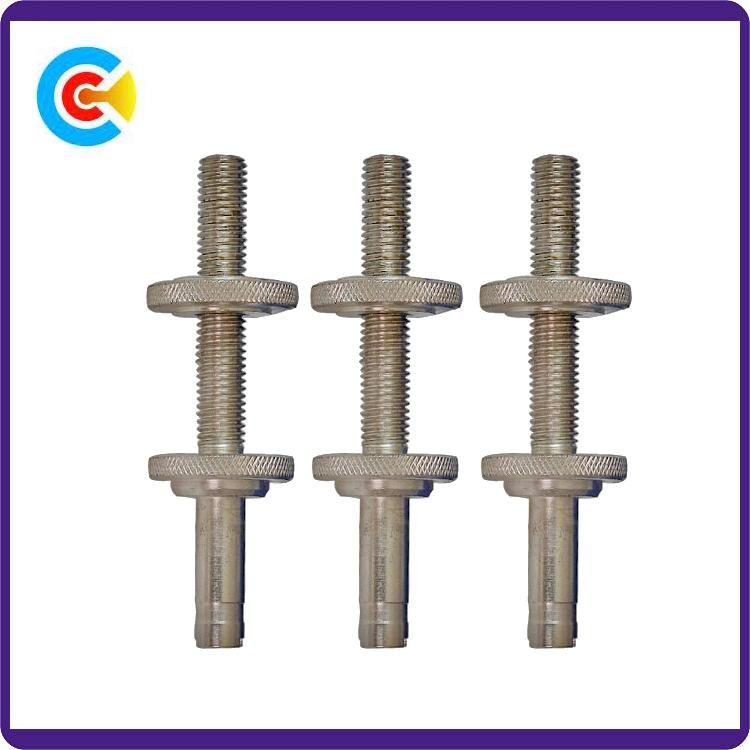 DIN/ANSI/BS/JIS Carbon-Steel/Stainless-Steel Connection Knurled Screw Nut Double Bundle Rod Screw