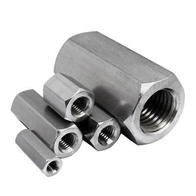 Stainless Steel 304 316 Long Connector Thread Nut DIN6334 Hex Coupling Nut