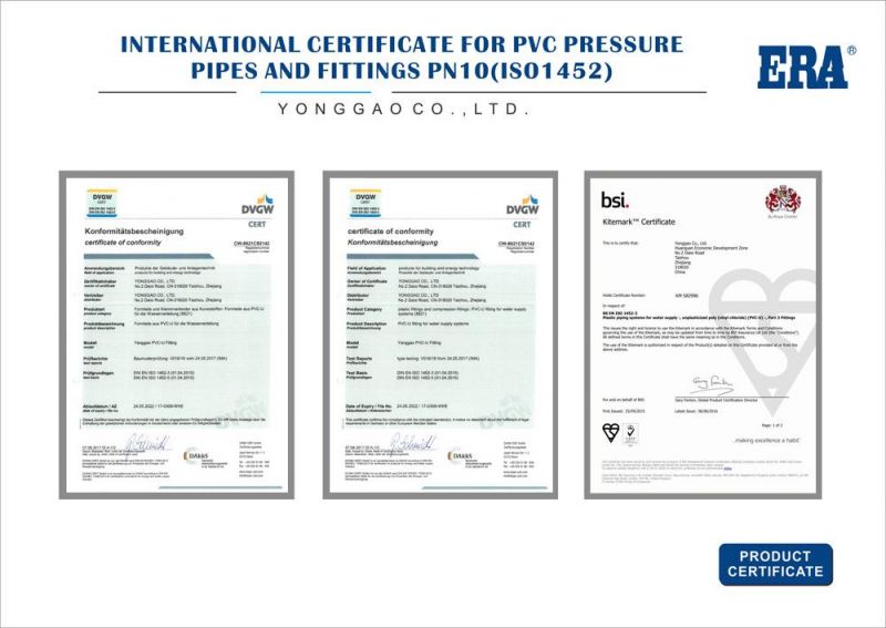 Era PVC/UPVC Dvgw CE Certificate DIN Pn10 Standard Fitting Pipe Clamp