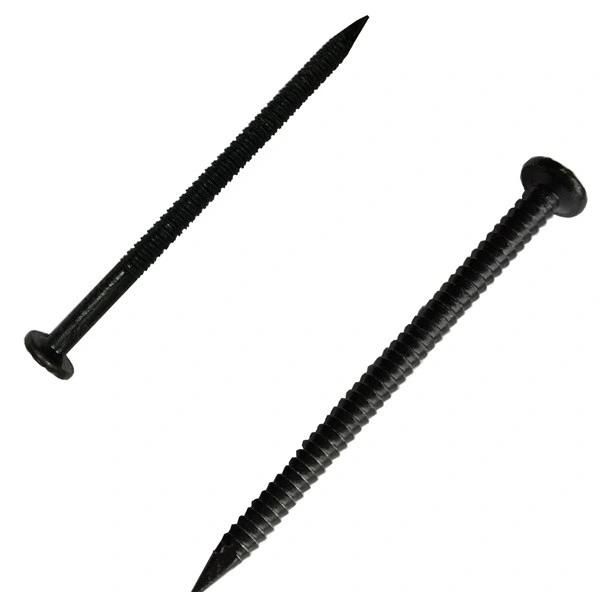 Hot Sale Black Ceiling Nails Ring Shank Nails Round Black Nails