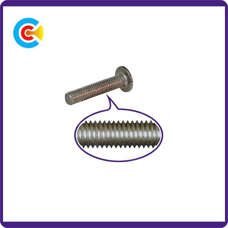 DIN/ANSI/BS/JIS Carbon-Steel/Stainless-Steel 4.8/8.8/10.9 Galvanized Hexagon Flat Head Screw for Machinery/Industry