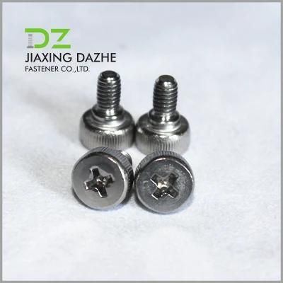 Stainless Steel Screw Cross Recessed Round Head Knurled Machine Screws