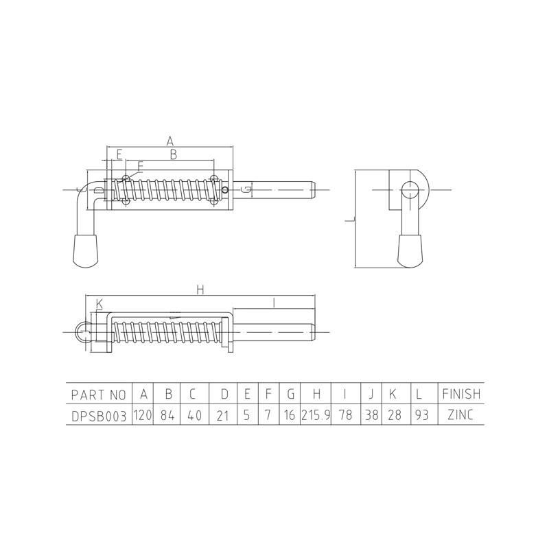 Spring Loaded Latch Shoot Bolt