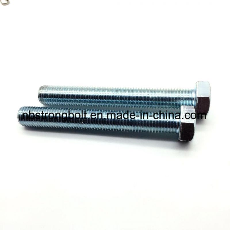 DIN933 Hex Bolt Gr. 8.8 with White Zinc Plated Cr3+ M12X120