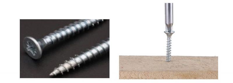 Yellow Blue Zinc Plated Saw Serrated Thread Cutting Point Compatible Flooring Chipboard Screw/Particleboard Screws