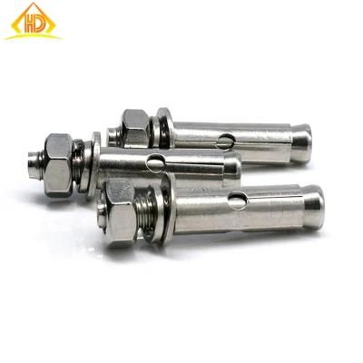 M6 M8 M10 M12 A2 A4 Galvanized Nickel Coatedscale Knurled Eye Hook Ground Concrete Footpoint Drop Hammer Driver Sleeve Anchor