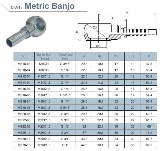 Metric Bsp Banjo Hydraulic Fittings Rubber Hose Fitting