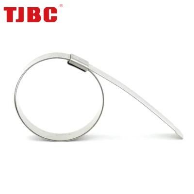W4 Stainless Steel Adjustable Throbbing Wire Hose Clamp, Air Hose Band Clamp, Clamping Range 127mm
