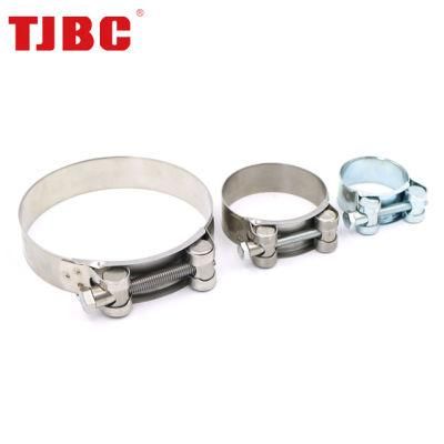 W1 Zinc Plated Steel Adjustable High Pressure European Type Heavy Duty Single Bolt Super Power Unitary Hose Clamp for Automotive, 44-47mm